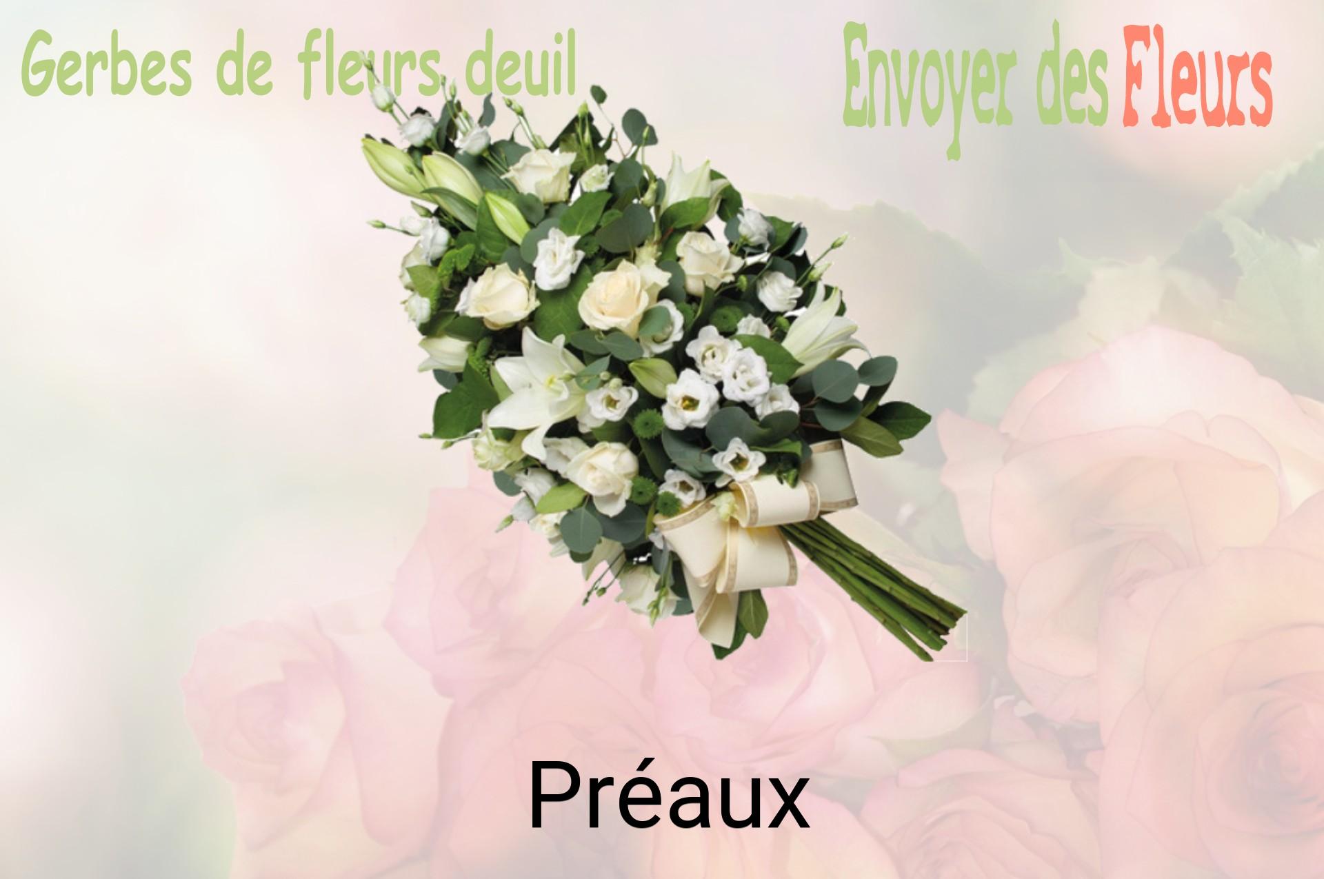 Gerbe de fleurs de deuil livrée à Préaux